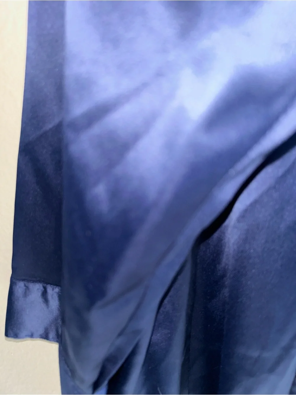 Royal blue Satin Ruffle Front Blouse sz 3X designer Queens collection , - Picture 3 of 4